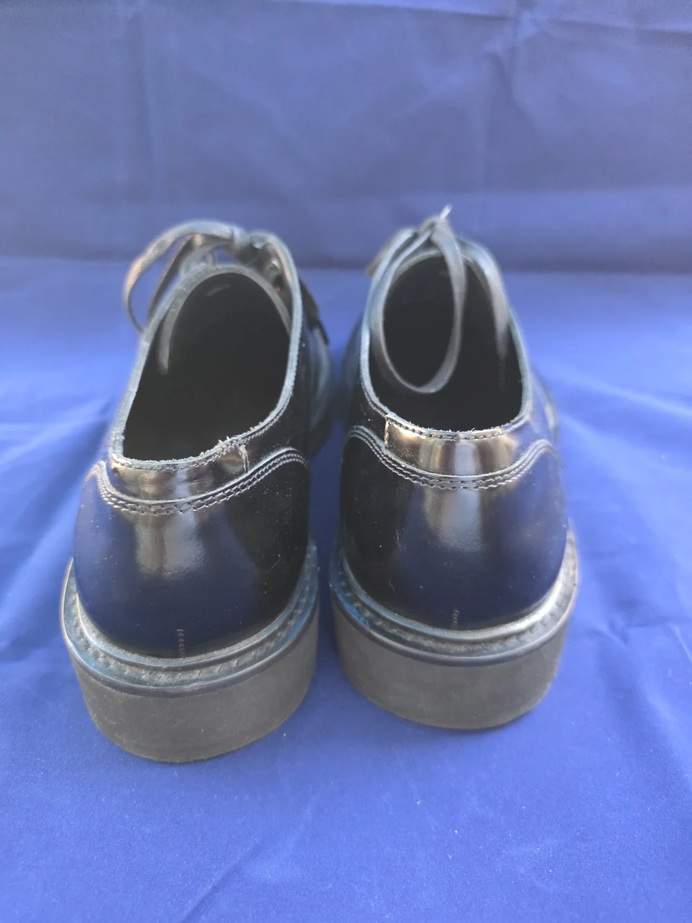 AllSaints Mercy Black Patent Leather Derby Shoes